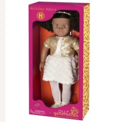 OUR GENERATION DOLL W/ DRESS & GOLD SEQUIN CARDIGAN, HAVEN (AA)