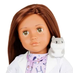 Our Generation Daya With Plush Hamster 18" Pet Care Vet Doll