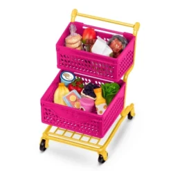 Our Generation Grocery Day Shopping Cart Pink & Yellow Accessory Set For 18" Dolls -Our Generation GUEST 4441824f 3493 44b1 b82a 65c7789b9580