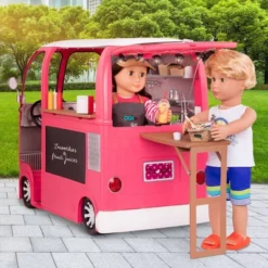 Our Generation Grill To Go Food Truck Playset With Electronics For 18" Dolls - Pink