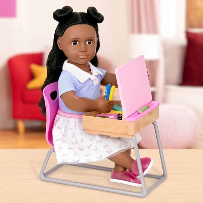 Our Generation Flying Colors School Desk & Supplies Accessory Set For 18" Dolls 3 Our Generation Flying Colors School Desk & Supplies Accessory Set For 18" Dolls