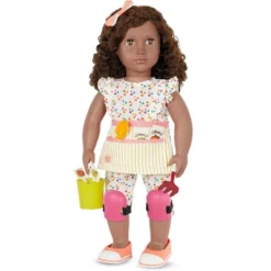 Our Generation Nahla With Storybook & Accessories 18" Posable Gardening Doll