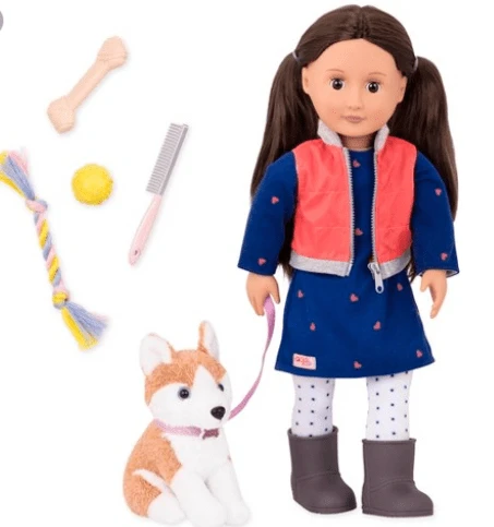 Our Generation Doll Leslie With Pet Dog
