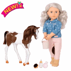 Our Generation 18-inch Doll Yanira & Horse Foal