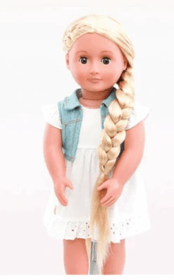 Our Generation Hair Grow Doll, Blond - Phoebe With Striped Ribbon -Our Generation our generation toys our generation hair grow doll blond phoebe with striped ribbon 17990427443368