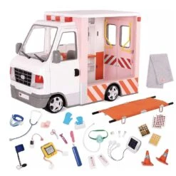 Our Generation Rescue Ambulance Playset With Electronics For 18" Dolls